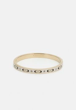 Coupon ???? Coach SIG C STONE HINGED BANGLE - Bracelet - Gold-coloured/chalk ⭐