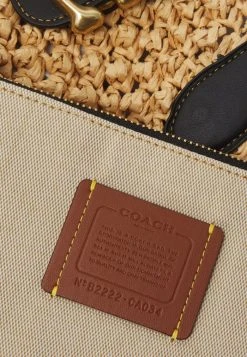 Coupon ???? Coach SMALL POPCORN TEXTURE TOTE SET - ???? Handbag - Natural/black ✔️ -Coach Shop 1df07cb0d22d485b87f3b69b028beb78