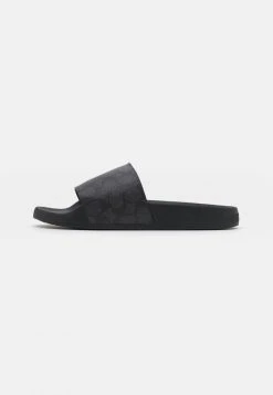 Brand new ???? Coach SIGNATURE ???? COATEDPOOL SLIDE - Mules - Charcoal ????
