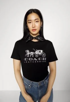 Promo ???? Coach EVERGREEN HORSE AND CARRIAGE TEE - Print T-shirt - Black ???? 9 Promo ???? Coach EVERGREEN HORSE AND CARRIAGE TEE - Print T-shirt - Black ???? -Coach Shop 296ec1a5381043a1ae8555c1ef793203