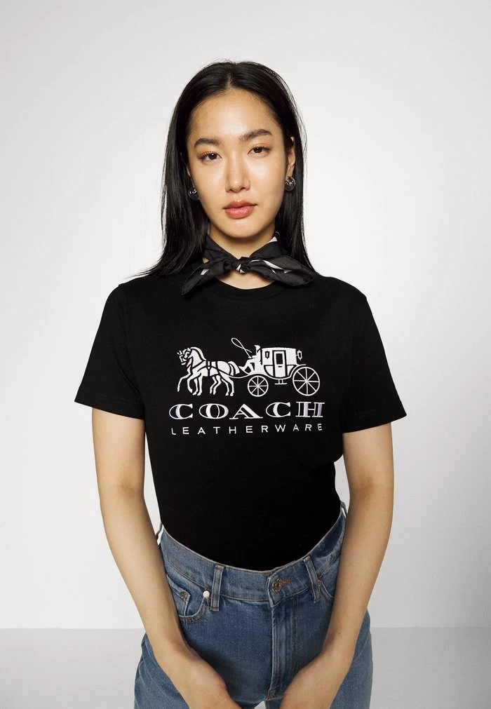 Promo ???? Coach EVERGREEN HORSE AND CARRIAGE TEE - Print T-shirt - Black ???? 4 Promo ???? Coach EVERGREEN HORSE AND CARRIAGE TEE - Print T-shirt - Black ???? - Image 4