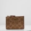 Promo ❤️ Coach MINI SKINNY COLORBLOCK ???? COATED SIGNATURE - Wallet - Tan Rust ????