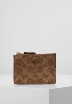 Promo ❤️ Coach MINI SKINNY COLORBLOCK ???? COATED SIGNATURE - Wallet - Tan Rust ????