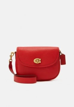 New ???? Coach POLISHED PEBBLE WILLOW SADDLE BAG - Across Body Bag - Sport Red ⌛