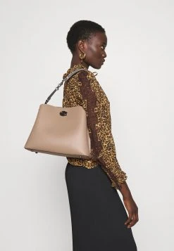 Best deal ???? Coach POLISHED WILLOW SHOULDER BAG ADJUSTABLE - ???? Handbag - Taupe/multi ❤️