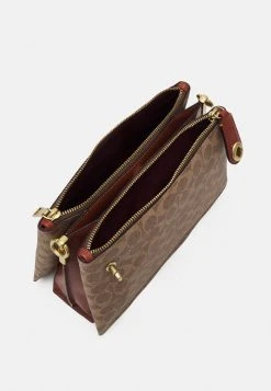 Brand new ❤️ Coach SIGNATURE DOUBLE ZIP SHOULDER - ???? Handbag - Tan/rust/nordstrom ✨ -Coach Shop 5091d5999ec0486e9581af8904c65aac