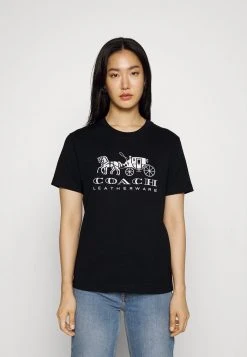 Promo ???? Coach EVERGREEN HORSE AND CARRIAGE TEE - Print T-shirt - Black ????