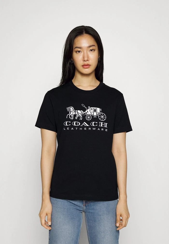 Promo ???? Coach EVERGREEN HORSE AND CARRIAGE TEE - Print T-shirt - Black ???? 1 Promo ???? Coach EVERGREEN HORSE AND CARRIAGE TEE - Print T-shirt - Black ????