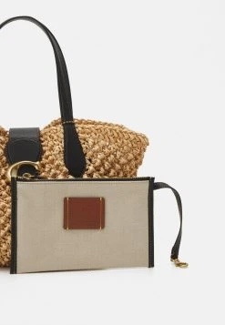 Coupon ???? Coach SMALL POPCORN TEXTURE TOTE SET - ???? Handbag - Natural/black ✔️ -Coach Shop 5f2cd822a32d481c9124ba75f957be56