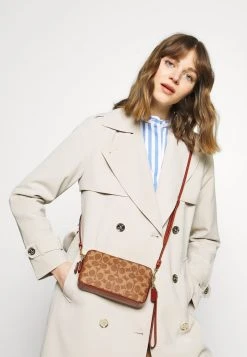 Coach Shop 30 Cheap ???? Coach COLORBLOCK ???? COATED SIGNATURE KIRA CROSSBODY - Across Body Bag - Tan Rust ????