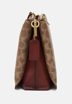 Brand new ❤️ Coach SIGNATURE DOUBLE ZIP SHOULDER - ???? Handbag - Tan/rust/nordstrom ✨ -Coach Shop 6121a8f31ad441429333f04a051ed079