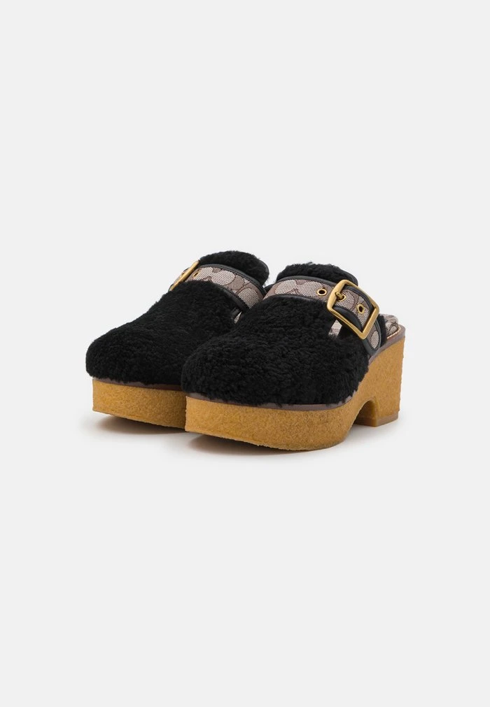 Cheapest ???? Coach DYLAN SHEARLING - Heeled Mules - Black/oak ???? 3 Cheapest ???? Coach DYLAN SHEARLING - Heeled Mules - Black/oak ???? - Image 3