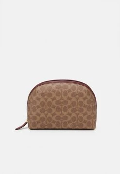 Cheapest ???? Coach ???? COATED SIGNATURE JULIENNE COSMETIC CASE - Wash Bag - Tan/rust ⭐