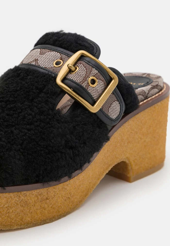 Cheapest ???? Coach DYLAN SHEARLING - Heeled Mules - Black/oak ???? 7 Cheapest ???? Coach DYLAN SHEARLING - Heeled Mules - Black/oak ???? - Image 7