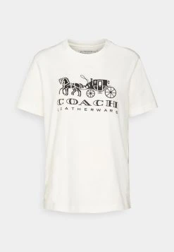 Flash Sale ???? Coach EVERGREEN HORSE CARRIAGE - Basic T-shirt - White ⭐ -Coach Shop 83452273b8b64ce3848fa92eebd34a01