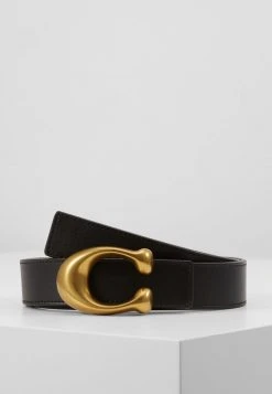 Top 10 ???? Coach SCULPTED REVERSIBLE BELT - Belt - Black/saddle ????