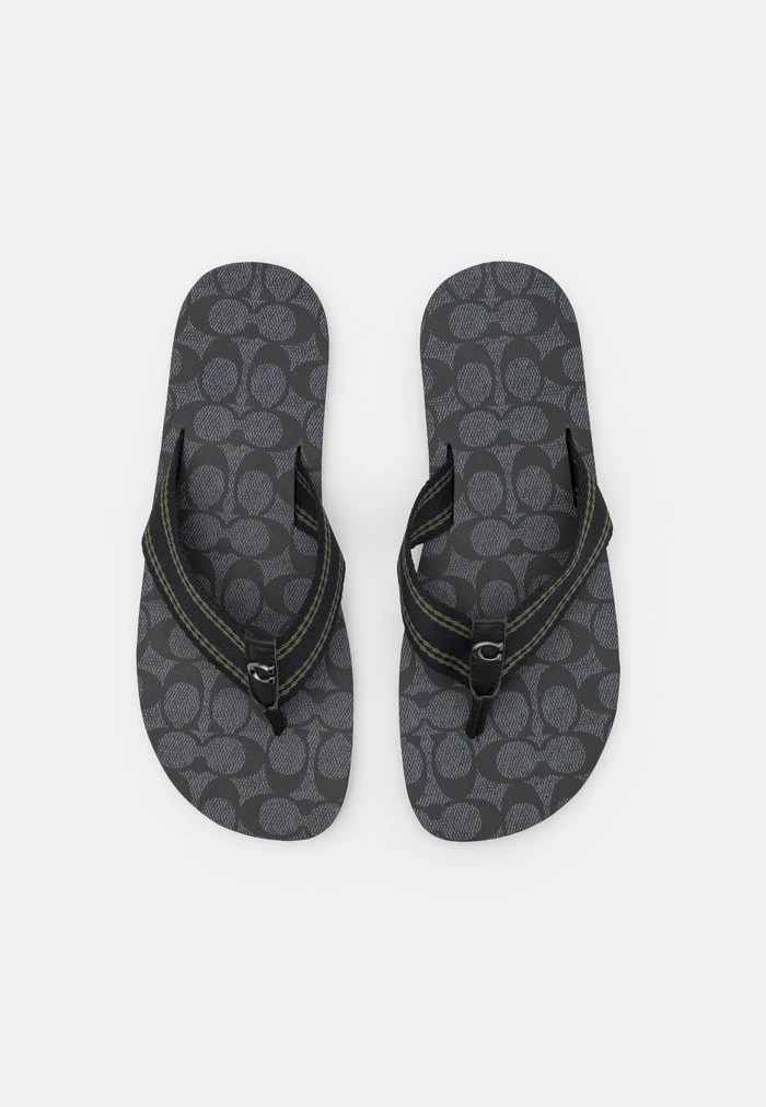 Best deal ⌛ Coach SIGNATURE - T-bar ???? Sandals - Charcoal/black ⌛ 1 Best deal ⌛ Coach SIGNATURE - T-bar ???? Sandals - Charcoal/black ⌛