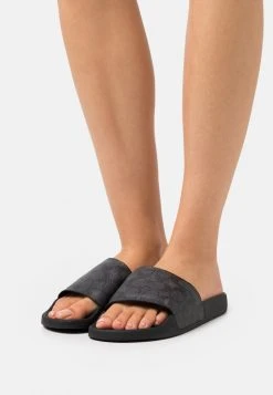Cheapest ???? Coach UDELE ???? COATED SLIDE - Mules - Charcoal/black ⌛