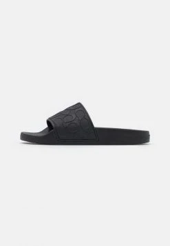 Discount ???? Coach SIGNATURE POOL SLIDE - Pool Slides - Black ❤️