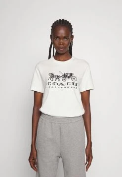 Flash Sale ???? Coach EVERGREEN HORSE CARRIAGE - Basic T-shirt - White ⭐