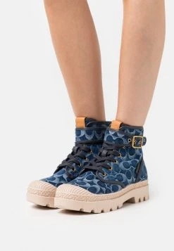 Best Pirce ???? Coach TROOPER MID TOP - Ankle ???? Boots - Denim ????