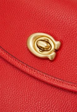 New ???? Coach POLISHED PEBBLE WILLOW SADDLE BAG - Across Body Bag - Sport Red ⌛ -Coach Shop bd1a6db8a51441ecb6d819aa9fedb61c