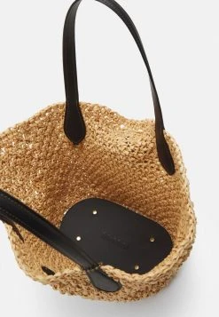 Coupon ???? Coach SMALL POPCORN TEXTURE TOTE SET - ???? Handbag - Natural/black ✔️ -Coach Shop cf4f4d027e314ece9aaef96f77ccce9a