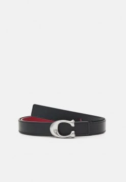 Cheap ???? Coach SCULPTED REVERSIBLE BELT - Belt - Black/red ????