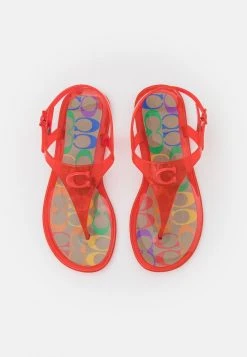 Buy ???? Coach NATALEE - T-bar ???? Sandals - Red Orange ???? -Coach Shop d46aea0df50d46e3a08bec0d79ae7b80