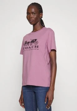 Deals ???? Coach EVERGREEN HORSE AND CARRIAGE TEE - Basic T-shirt - Violet Orchid ✔️