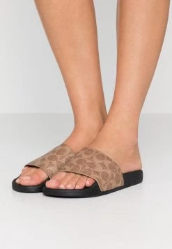 Discount ???? Coach UDELE SPORT SLIDE SIGNATURE ???? COATED - Mules - Tan ????