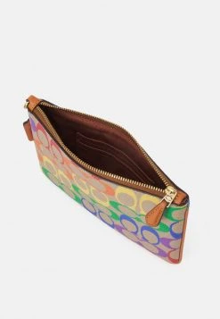 Cheap ???? Coach PRIDE ???? COATED SIGNATURE SMALL WRISTLET - Clutch - Tan Natural/multi ⌛ -Coach Shop e682b055a38648eb89a7ed155da2b1a6